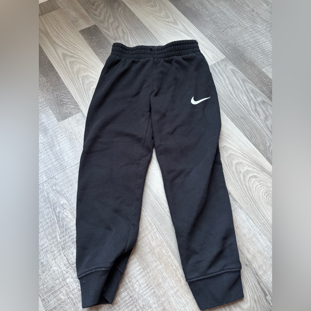 Nike Kids Black Joggers with White Swoosh